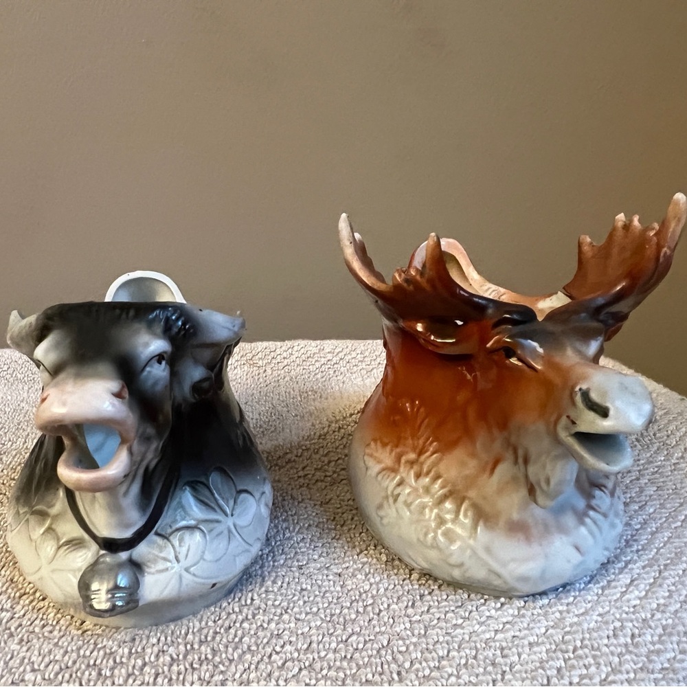 Cow and Moose / Elk Creamer Jug, German